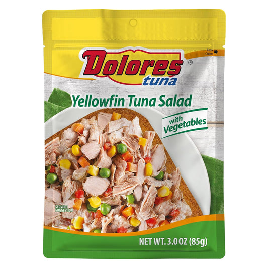 Dolores-Chunk-Light-Yellowfin-Tuna-with-Vegetables,-3-oz-Pouch-–-Ready-to-Eat-Tuna,-108