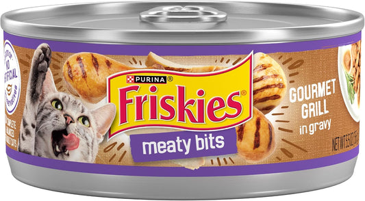 Purina-Friskies-Wet-Cat-Food,-Meaty-Bits-Gourmet-Grill-in-Gravy---(Pack-852
