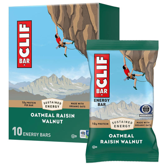 CLIF-BAR-Protein-Energy-Bars,-Oatmeal-Raisin-Walnut,-10ct-|-10g--Protein,-Made-with-Oats,-2323