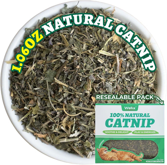 Wellix-Fresh-Catnip-for-Cats,-Natural-Dried-Catnip-Leaves,-Flowers-&-Stems---Fresh-224