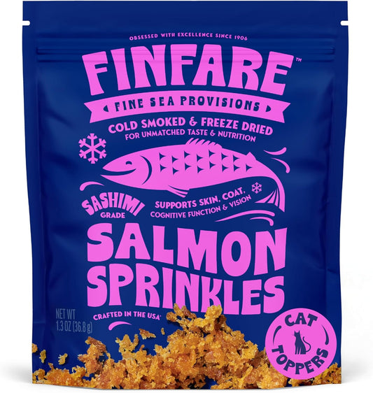 Finfare-Freeze-Dried-Cat-Food-Toppers,-Salmon-Sprinkles,-Grain-Free-Meal-Toppers-for-Cats-285