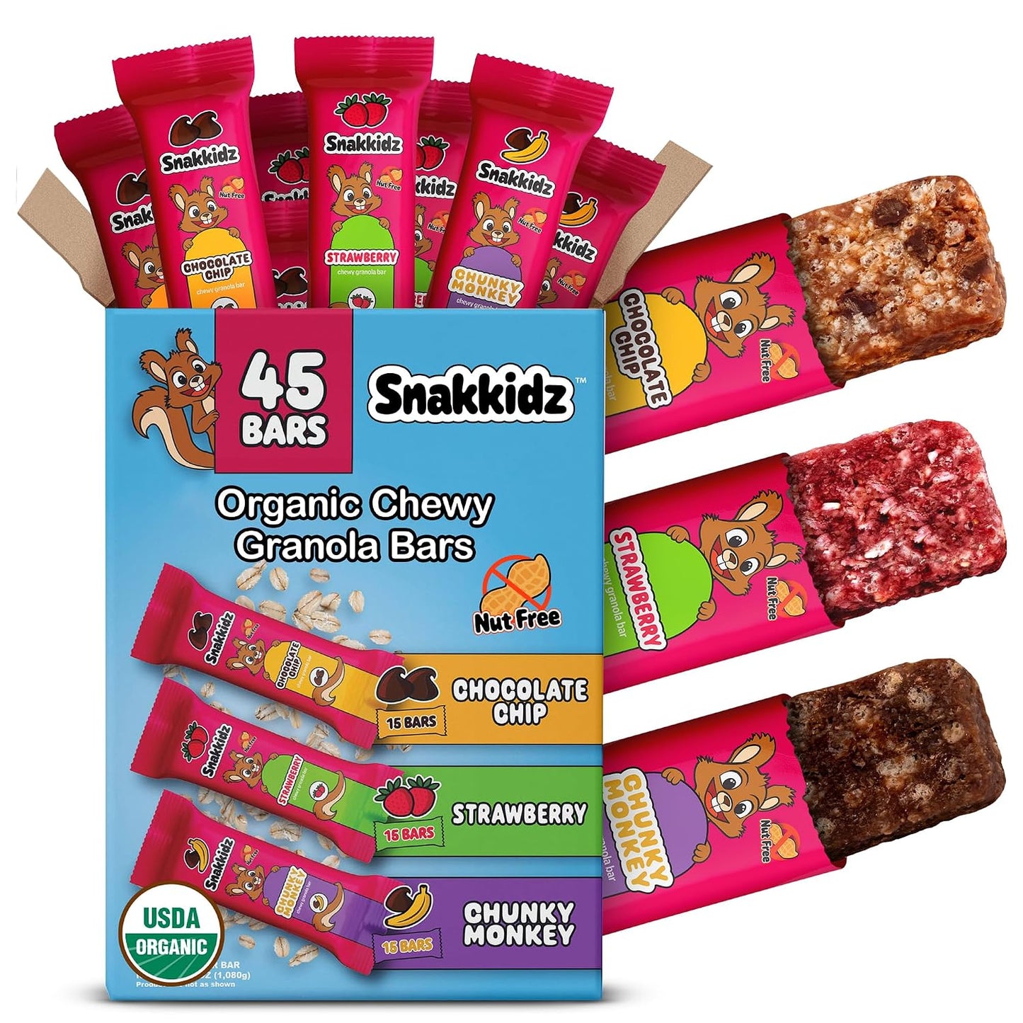 Snakkidz-Organic-Granola-Bars,-Variety-Pack,-Seed-oil-free,-45-Bars--|-Nut-Free-&-Low-984