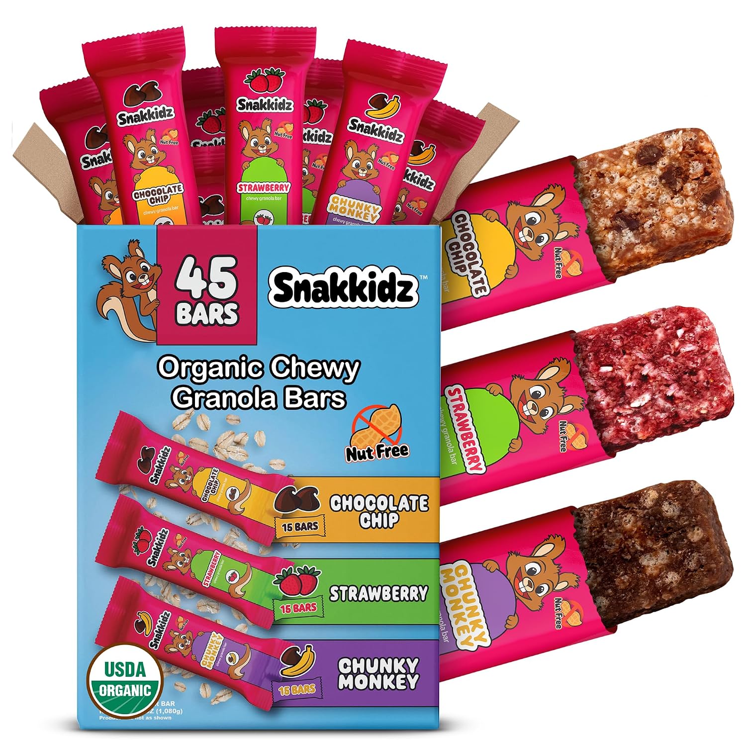 Snakkidz-Organic-Granola-Bars,-Variety-Pack,-Seed-oil-free,-45-Bars--|-Nut-Free-&-Low-984