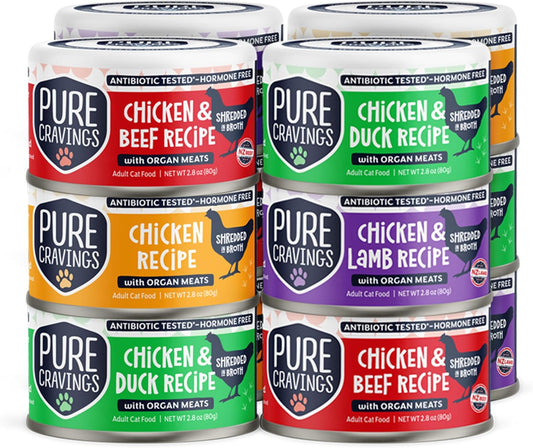 Pure-Cravings-Chicken-Recipe-in-Broth,-Shredded-Wet-Cat-Food,-Variety-Pack:-Lamb,-Beef;1243