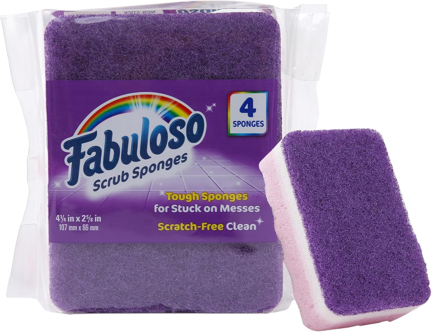 Fabuloso-Scratch-Free-Kitchen-Dish-Sponges,-Purple-Cellulose-Scrubber-Sponge-with-Scouring-Pad-for-Dishes,-Pots,-995