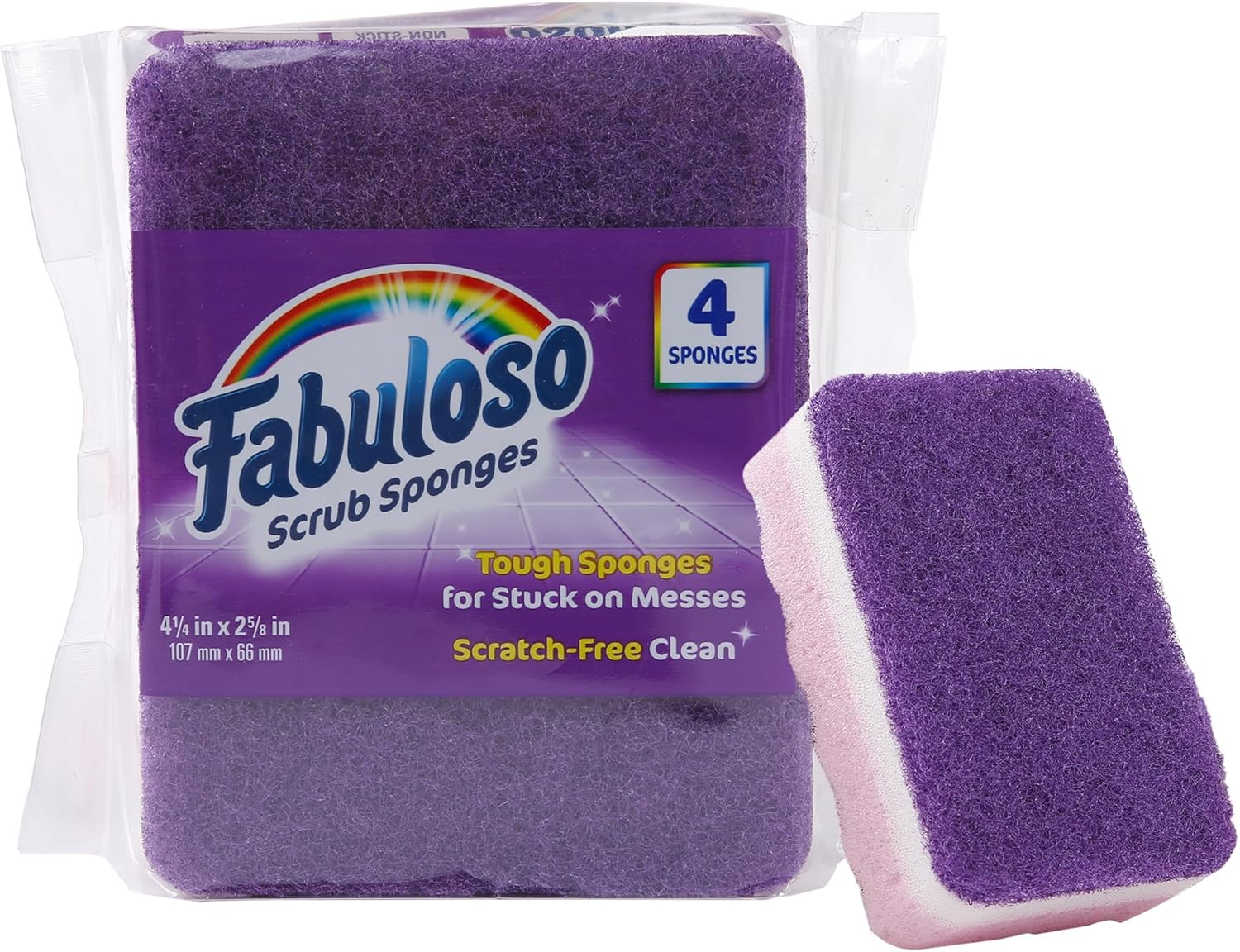 Fabuloso-Scratch-Free-Kitchen-Dish-Sponges,-Purple-Cellulose-Scrubber-Sponge-with-Scouring-Pad-for-Dishes,-Pots,-995