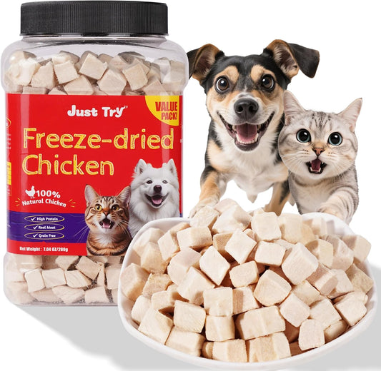 Just-Try-7.04-oz-Freeze-Dried-Chicken-Cat-&-Dog-Treats-Food-Topper-2019