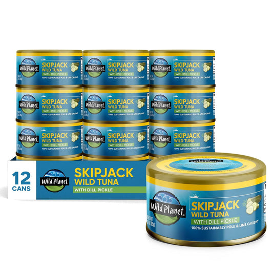 Wild-Planet-Wild-Skipjack-Tuna-with-Dill-Pickle-Tinned-Fish,-Canned-Tuna,-Sustainably-327