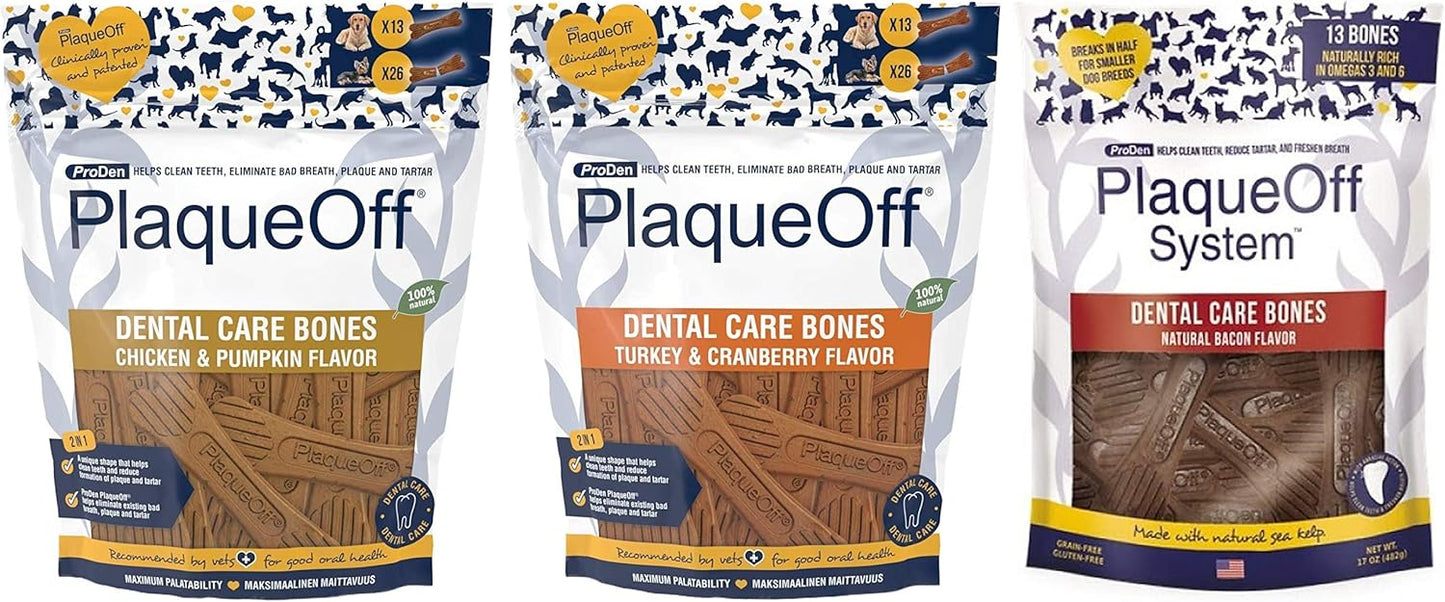 ProDen-PlaqueOff-3-Flavor-Dental-Bone-Dog-Treat-Bundle:-Chicken-&-Turkey-808