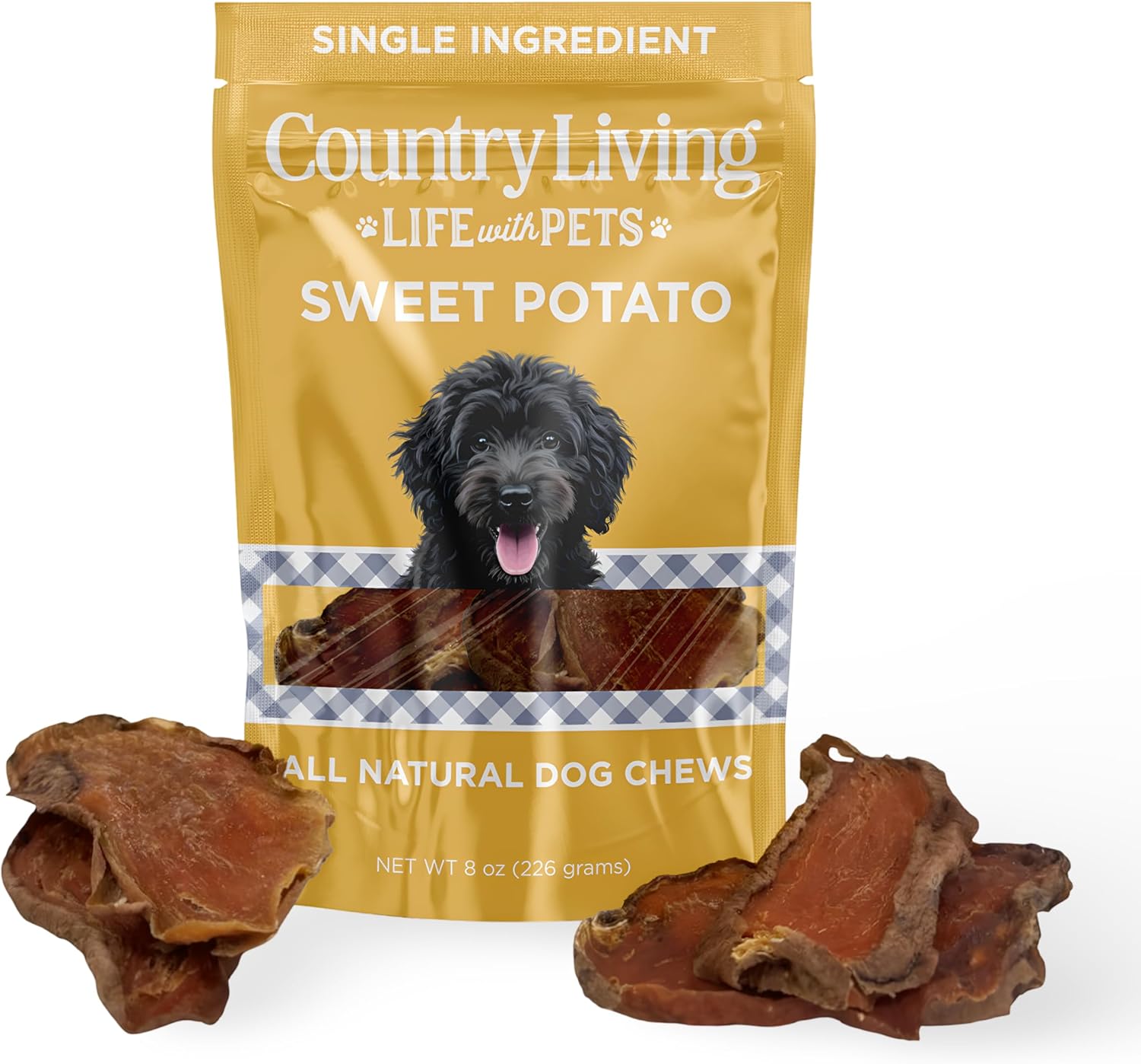 Country-Living-Sweet-Potato-Chips-Dog-Treats-–-8oz-Bag-–-1-Natural,-125