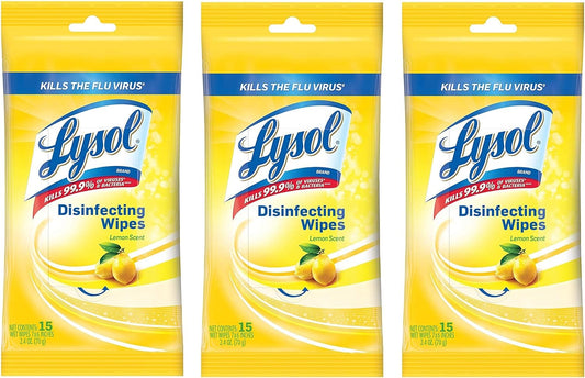 Lysol-Disinfecting-Wipes-To-Go-Pack,-Lemon-Scent,-15-Count-(Pack-5470