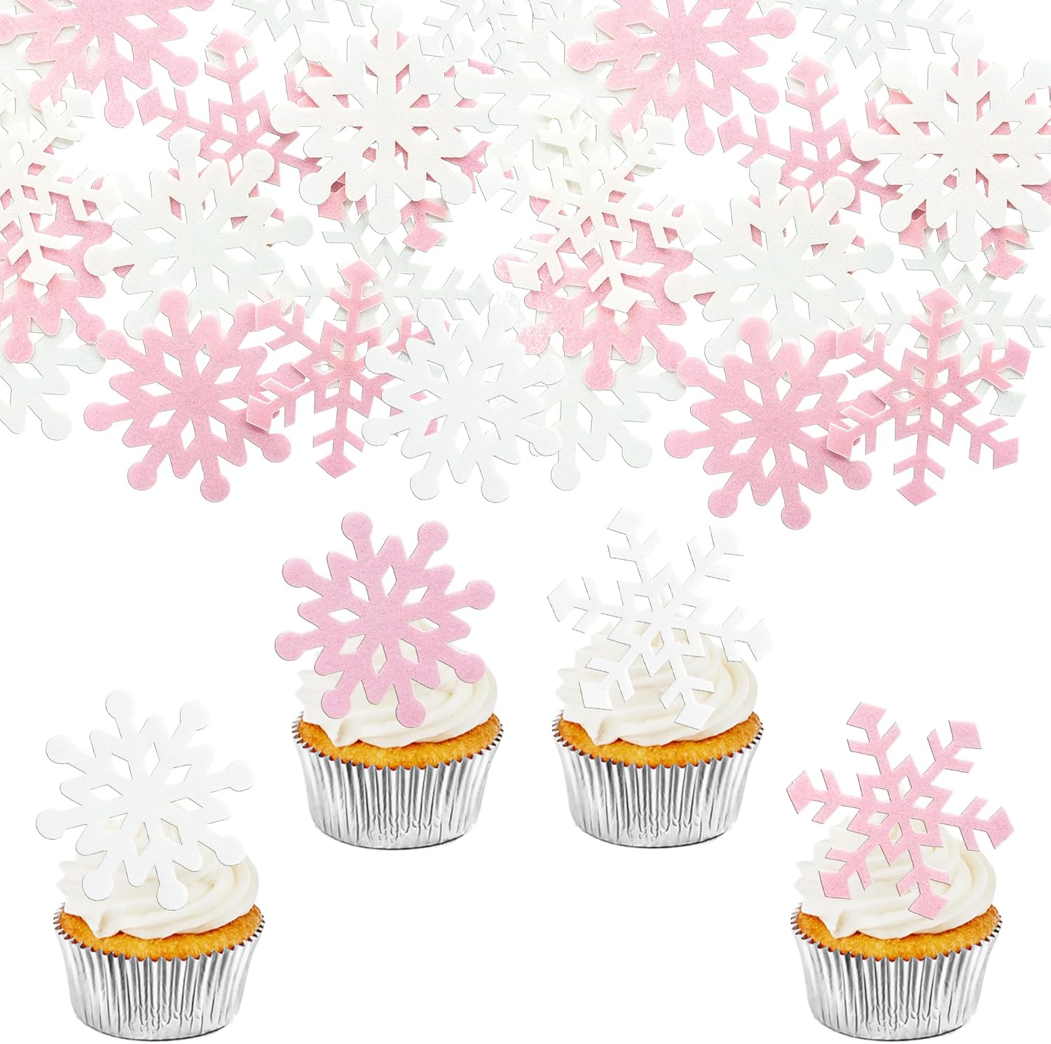 Ephlyn-60Pcs-Edible-Snowflake-Cupcake-Toppers-Edible-3392