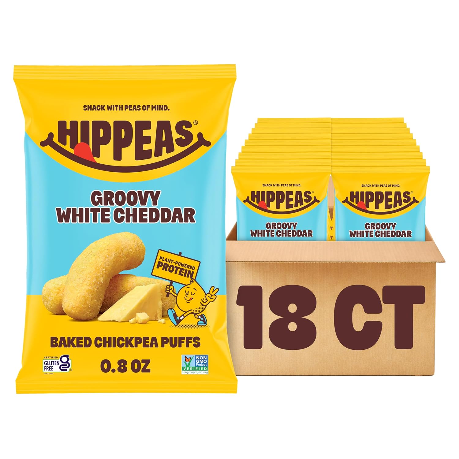 HIPPEAS-Chickpea-Puffs,-Groovy-White-Cheddar,-Gluten-Free-Snacks,-Dairy-Free,--Vegan,-0.8oz,-Pack-18,-2460