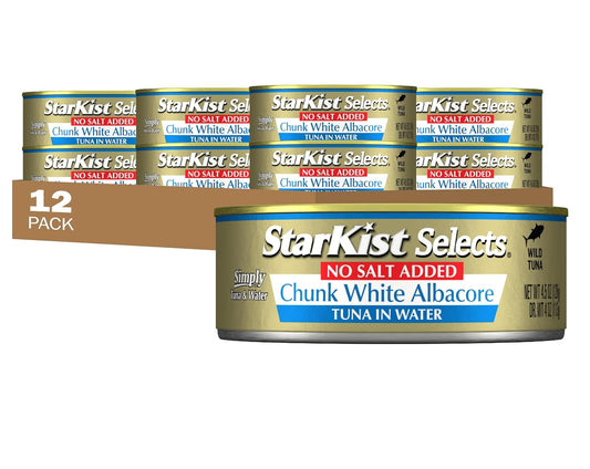 StarKist-Selects-No-Salt-Added-Chunk-White-Albacore-Tuna,-4.5oz,-12-Pack-|-30g-799