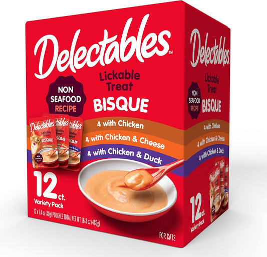 Delectables-Bisque-Non-Seafood-Lickable-Wet-Cat-Treats,-Variety-2454