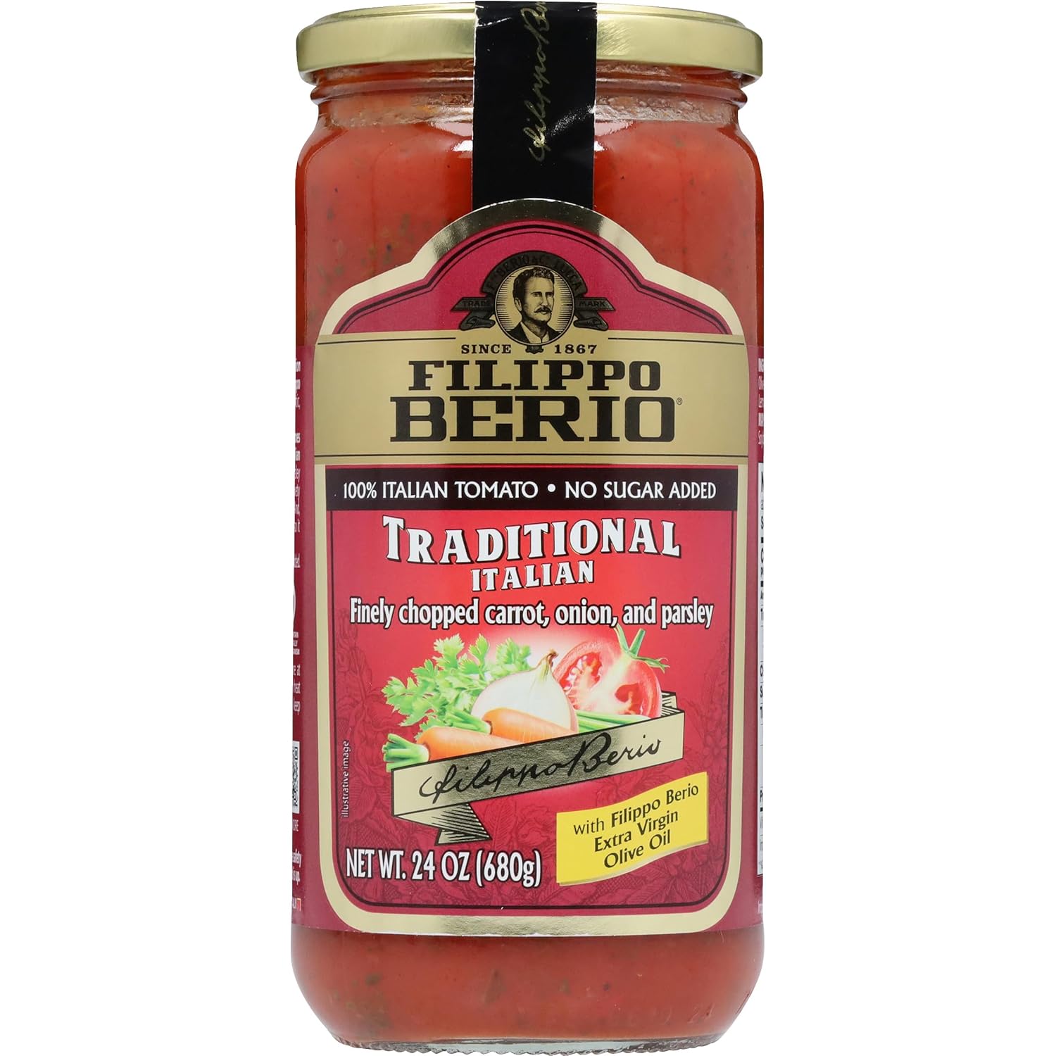 Filippo-Berio-Salsa-de-pasta,-salsa-italiana-tradicional,-tarro-115