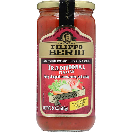 Filippo-Berio-Salsa-de-pasta,-salsa-italiana-tradicional,-tarro-115