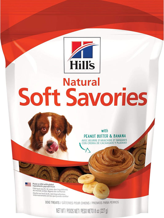 Hill's-Natural-Soft-Savories-Dog-Treats,-Peanut-Butter-&-Banana,-8-Bag-2870