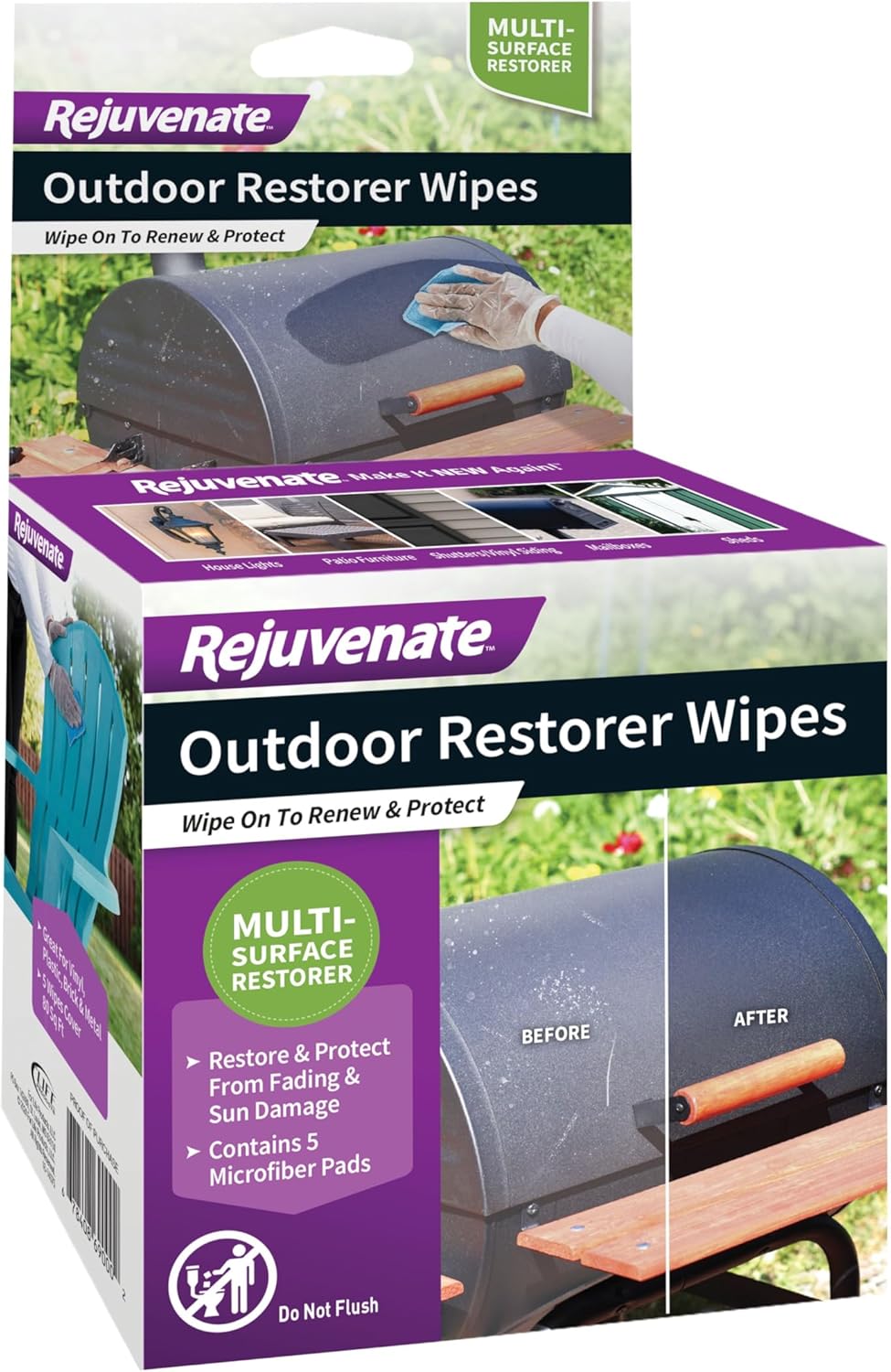 Rejuvenate-Outdoor-Restorer-Wipes,-5-Count,-Individually-Wrapped-Pre--Saturated-Microfiber-Wipes-Restore-Faded-and-Weath-1765