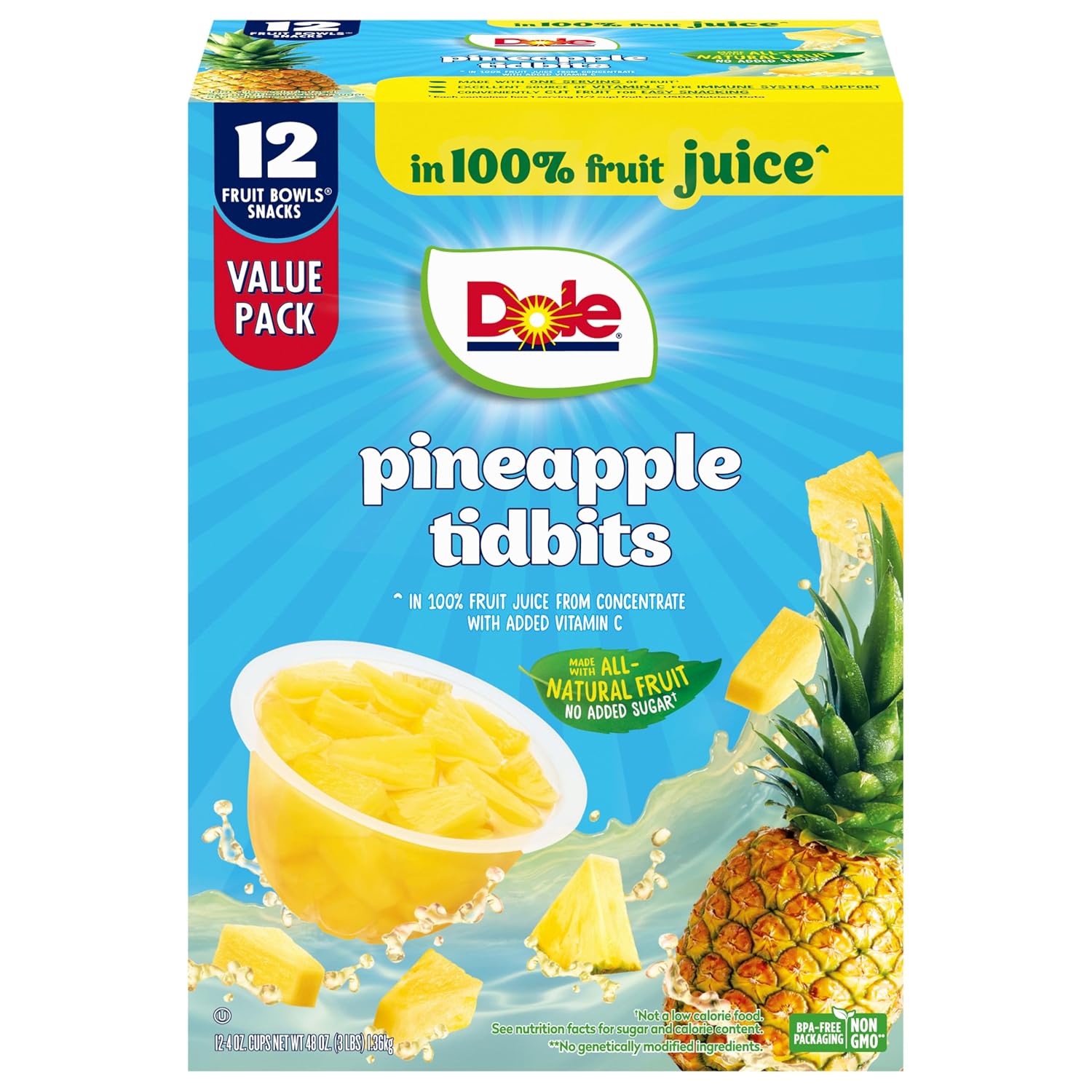 Dole-Pineapple-Tidbits,-4-oz-Fruit-Bowls,-12-Pack---------218