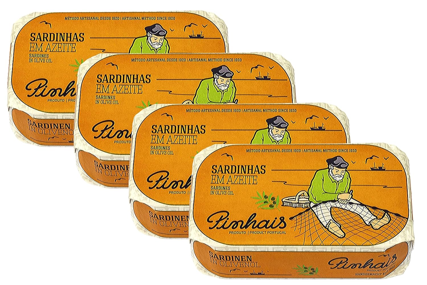 Pinhais-Sardinas-enlatadas-en-aceite-de-oliva-virgen,-4.4oz-(paquete-de-4)---524