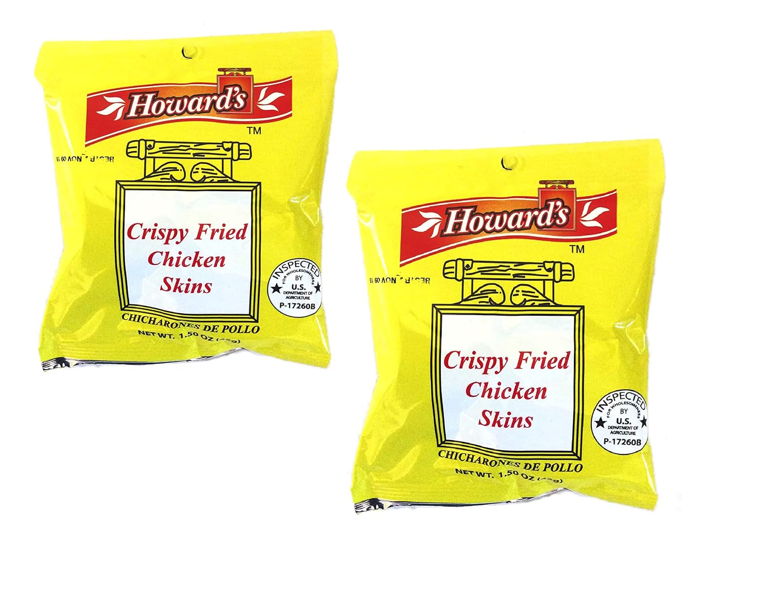 Howards-Howard's-Crispy-Fried-Chicken-Skins---Chicharrones-de-Pollo,-1.5oz,-Pack-of-310