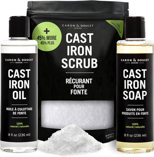 CARON-&-DOUCET-–-New-Ultimate-Cast-Iron-Set:-Seasoning-Oil,-Cleaning-Soap-&-Restoring-626