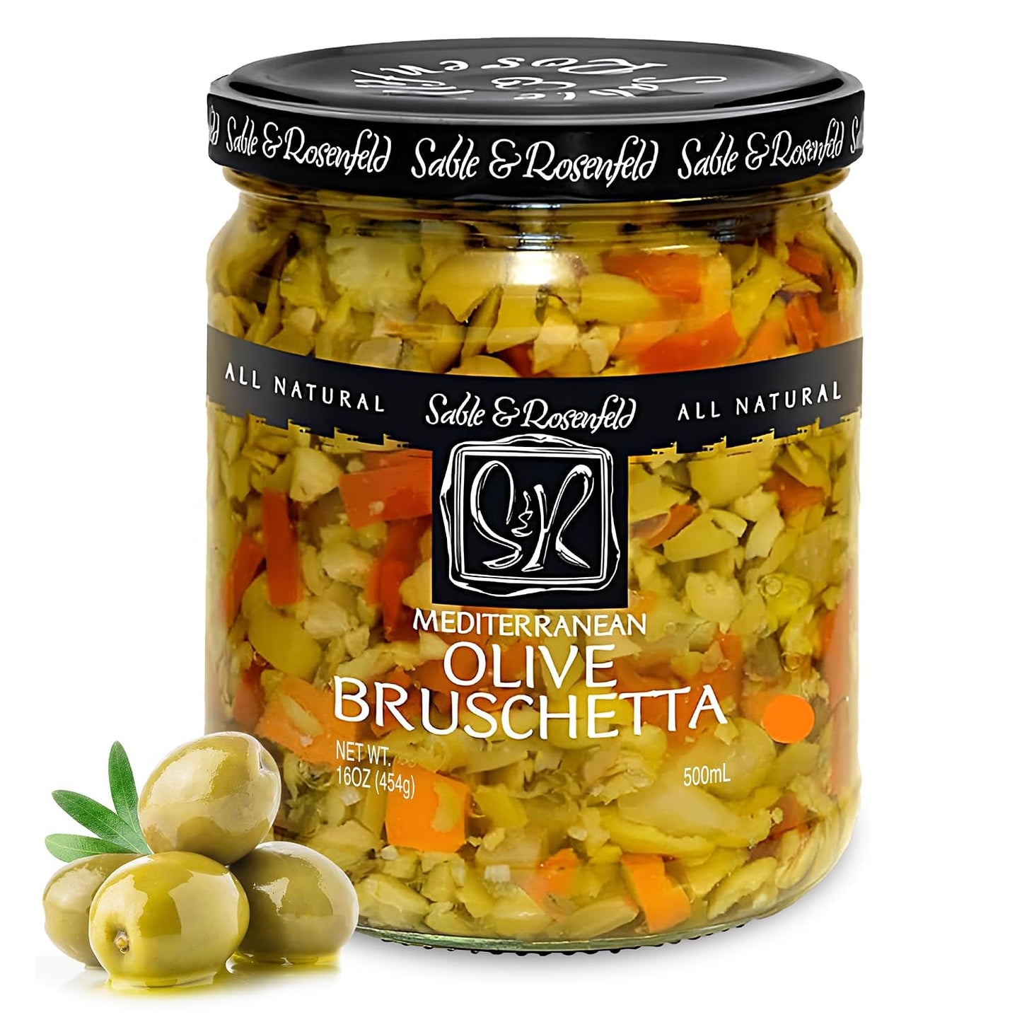 Sable-&-Rosenfeld-Mediterranean-Olive-Bruschetta-in-a-Jar,-16-oz,-Pack-724