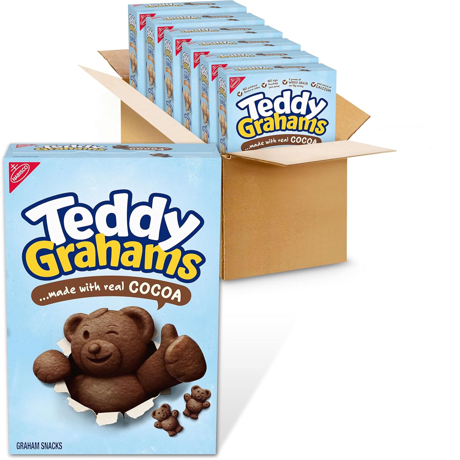 TEDDY-GRAHAMS-Chocolate-Graham-Snacks,-Bulk-Kids-Snacks,-6-Boxes-|--Good-Source-of-8g-500