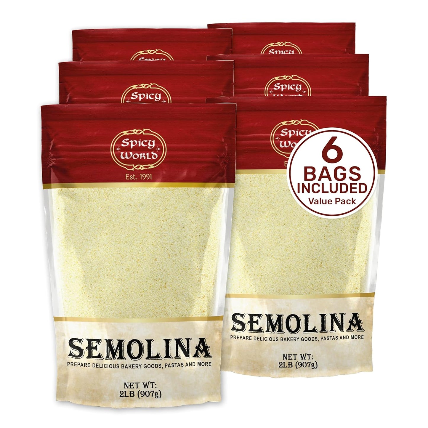 Spicy-World-Semolina-Flour-2-LB-(Pack-of-6)---Bulk-Semolina-310