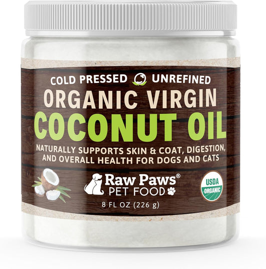 Raw-Paws-Organic-Virgin-Coconut-Oil-for-Dogs-&-Cats,-8-oz-Supports-2