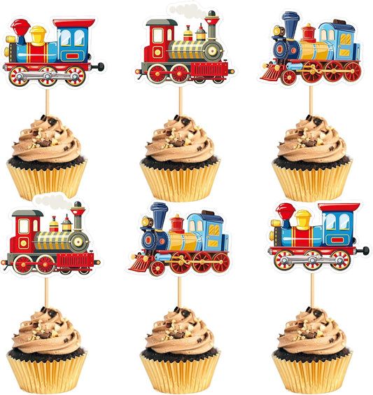 24PCS-Train-Cupcake-Toppers-Retro-Train-Locomotiv-Birthday-Party-Supplies-for-Retro-Party-Shower-1111