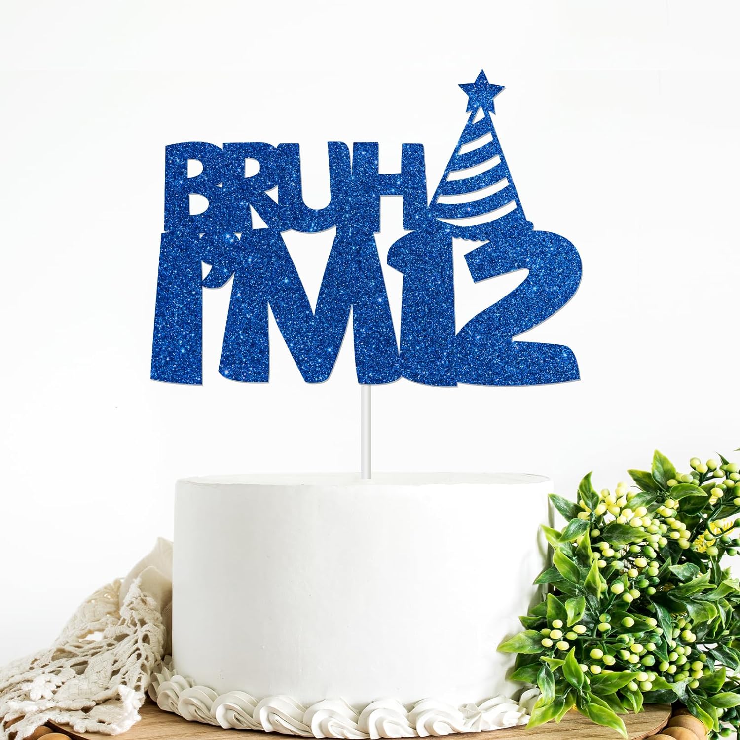 Bruh-I'm-12-Cake-Topper-Blue-Glitter-3193