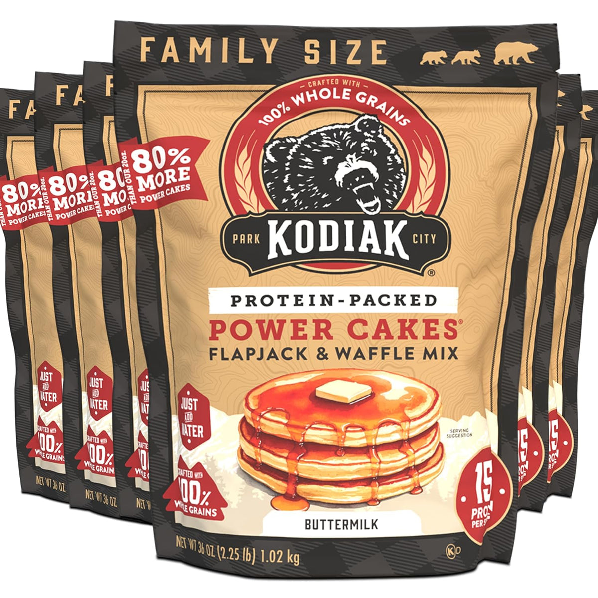 Kodiak-Grizzly-Size-Power-Cakes-Mix,-Buttermilk,-High-Protein,100%-Whole-100