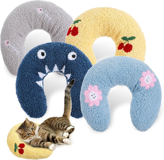 4-Pcs-Pillows-for-Cats-Puppy-Bed,-Soft-Fluffy-Pet-Calming-Toy,-Half-450