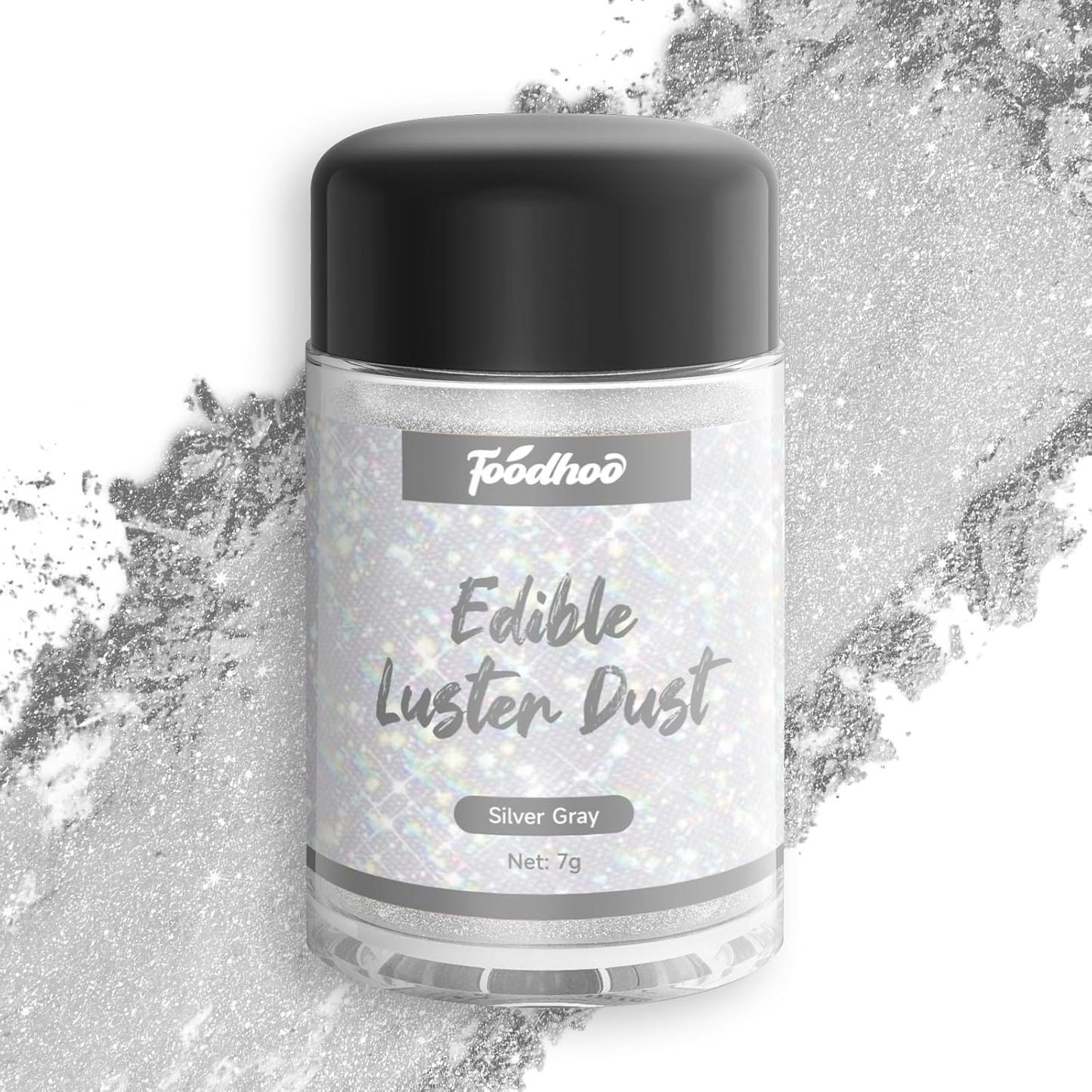 Foodhoo-Silver-Gray-Luster-Dust-Edible,-Food-Grade-Edible-Glitter-Sprinkles,-Edible-Dust,-Edible-253