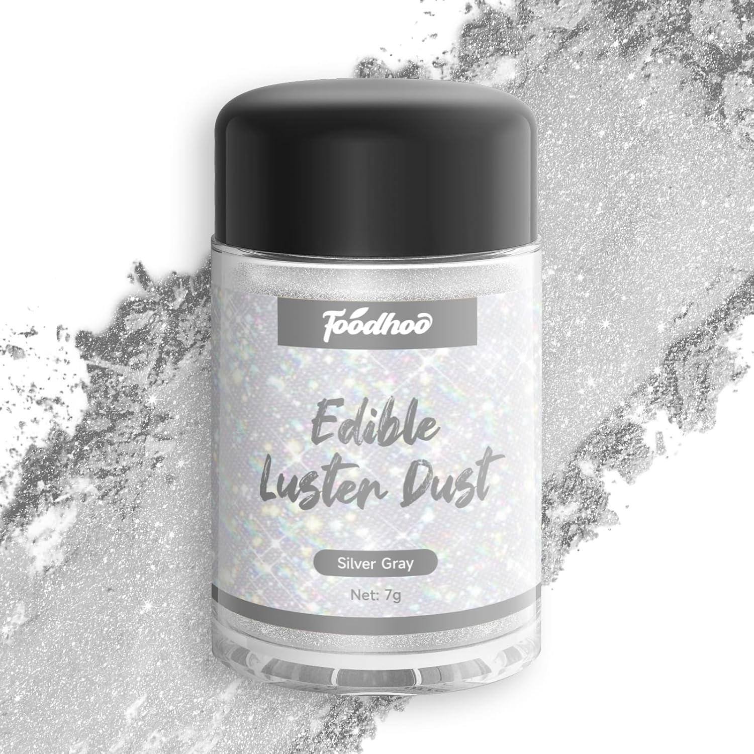 Foodhoo-Silver-Gray-Luster-Dust-Edible,-Food-Grade-Edible-Glitter-Sprinkles,-Edible-Dust,-Edible-253