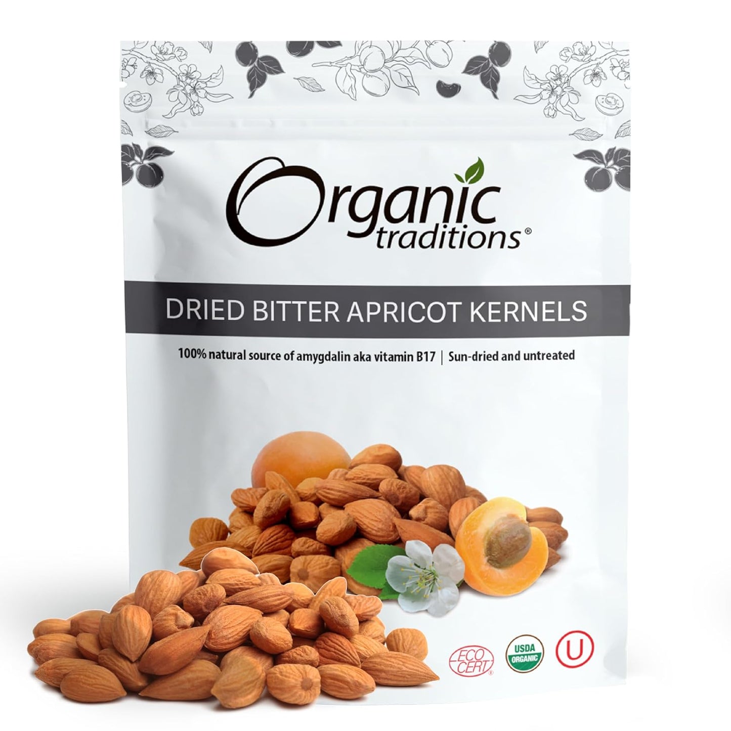 Organic-Traditions-Bitter-Apricot-Kernels-(1Lb)-16oz,-USDA-2639