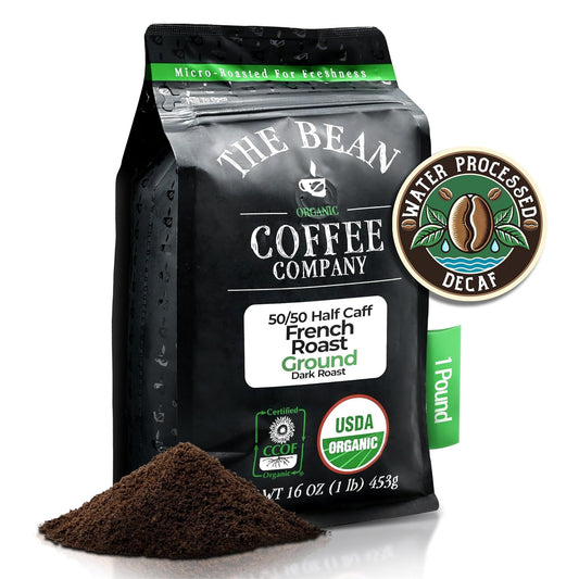 The-Bean-Organic-Coffee-Company-50/50-(Half-Caff)-French-Roast,-0.5-Decaf,-Dark-1863