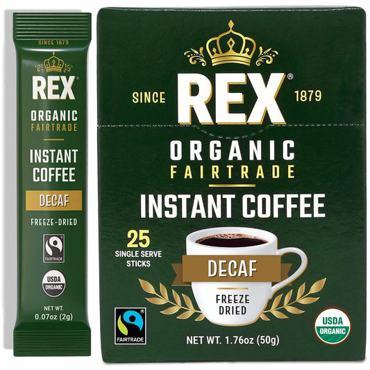 Rex-Coffee-Organic-Fairtrade-Natural-Decaf-Freeze-Dried-Instant-Sticks-–-Naturally-Decaffeinated-Arabica,-2339