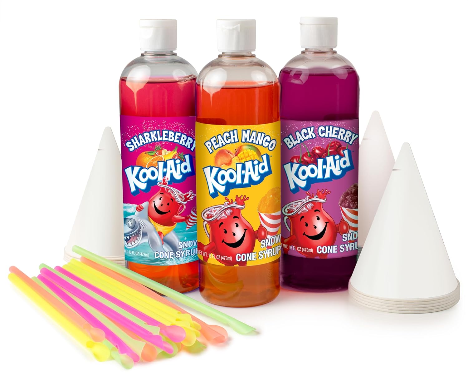 Nostalgia-Kool-Aid-Snow-Cone-Syrup-Variety-Pack-–-3-Flavors,-16-oz-Bottles:-Raspberry,-Punch,-754