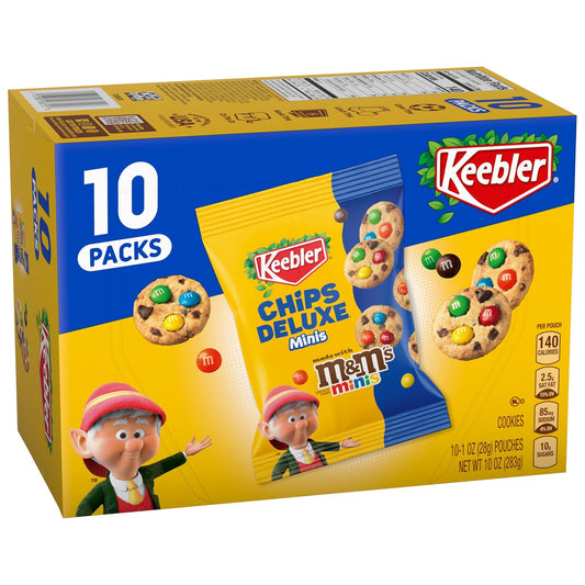 Keebler-Chips-Deluxe-Minis-Made-with-M&M’s,-Chocolate-Chip-Cookies,-1--oz-Pouches,-10--2030