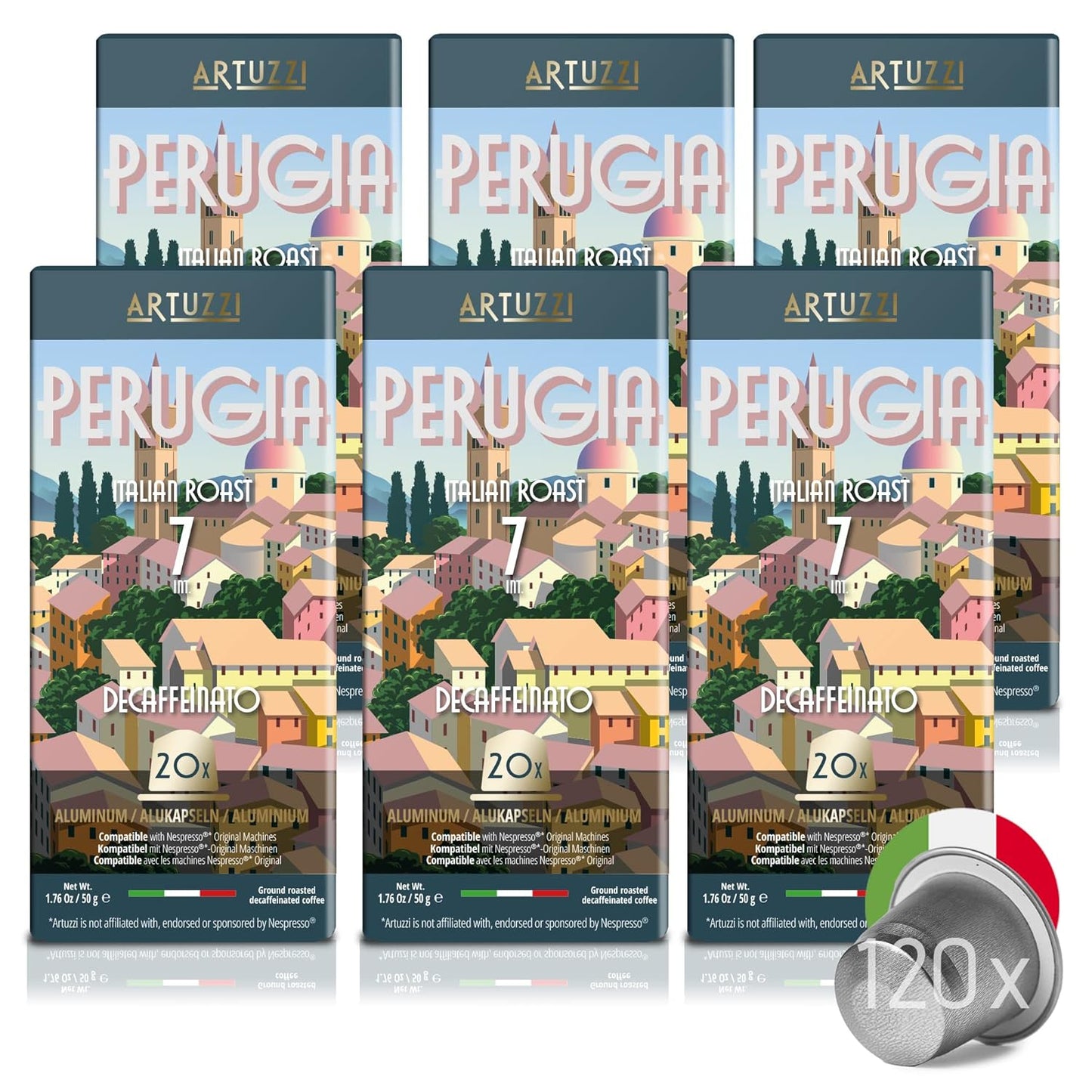 Artuzzi-120ct-Decaf-Espresso-Pods-For-Nespresso-Compatible-Capsules-Machines-|-Aluminum-Coffee-1414