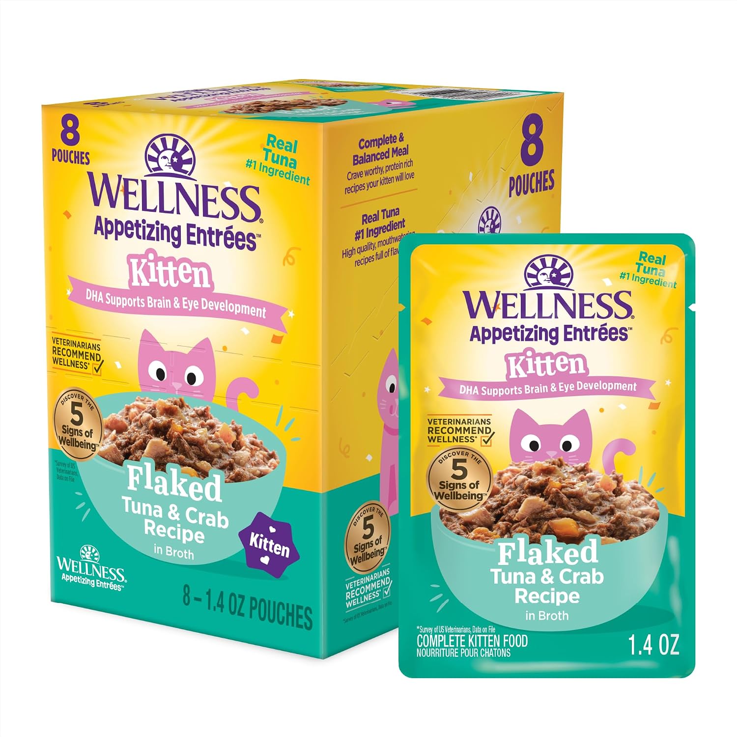 Wellness-Appetizing-Entrées-Flaked-Kitten-Wet-Cat-Food,-Natural,-Protein-Rich,-Grain-Free,-445