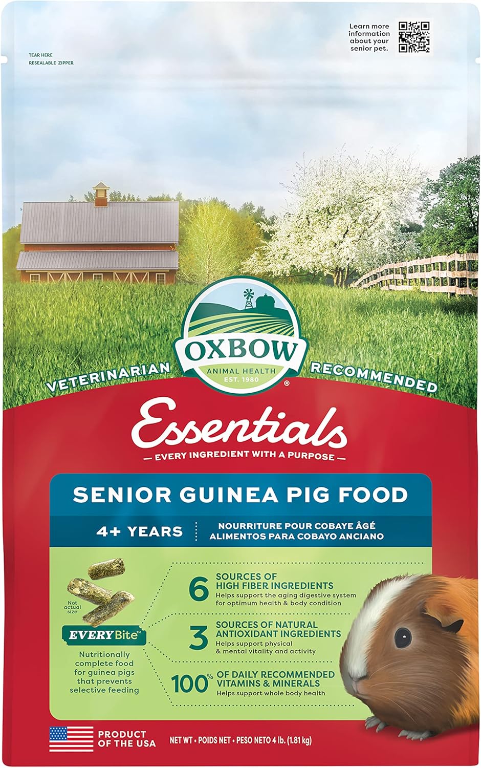 Oxbow Essentials Senior Guinea Pig Food 4 lb
