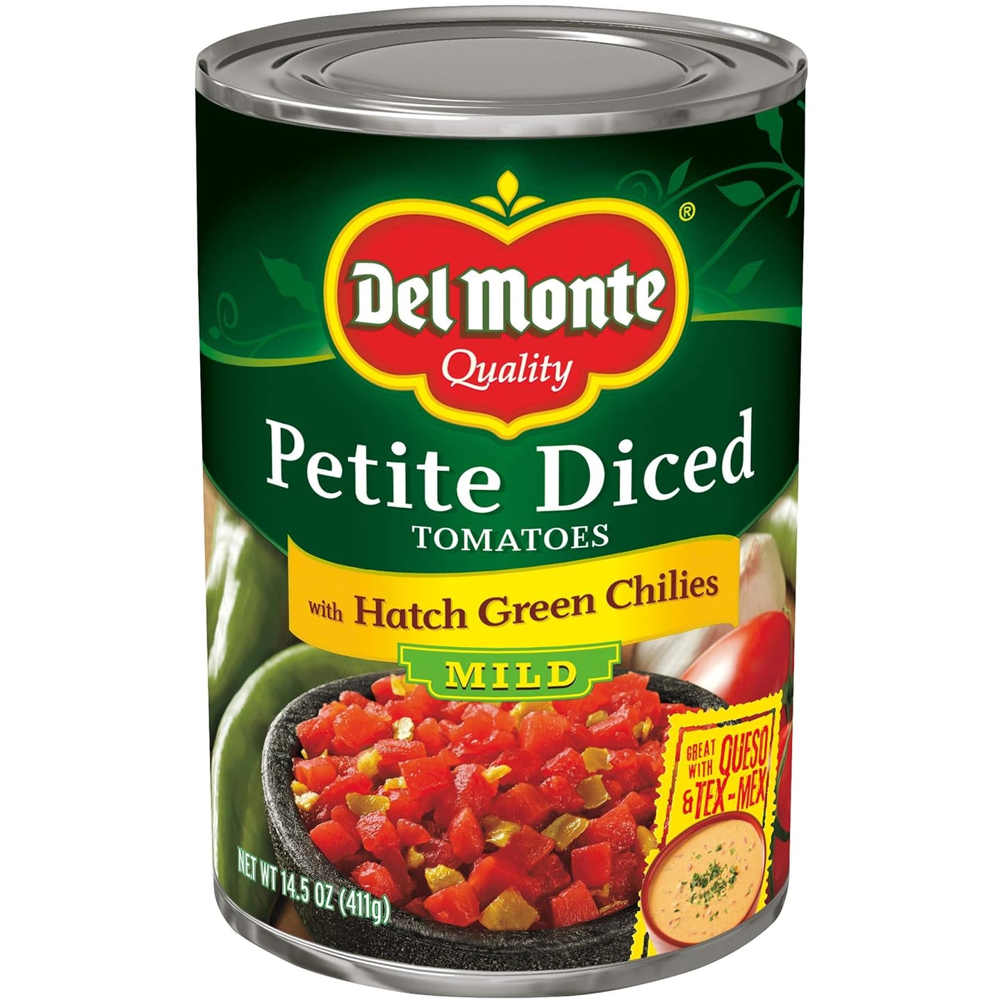 Del-Monte-Petite-Diced-Tomatoes-with-Hatch-Green-Chilies,-14.5-Ounce-(Pack-of-743