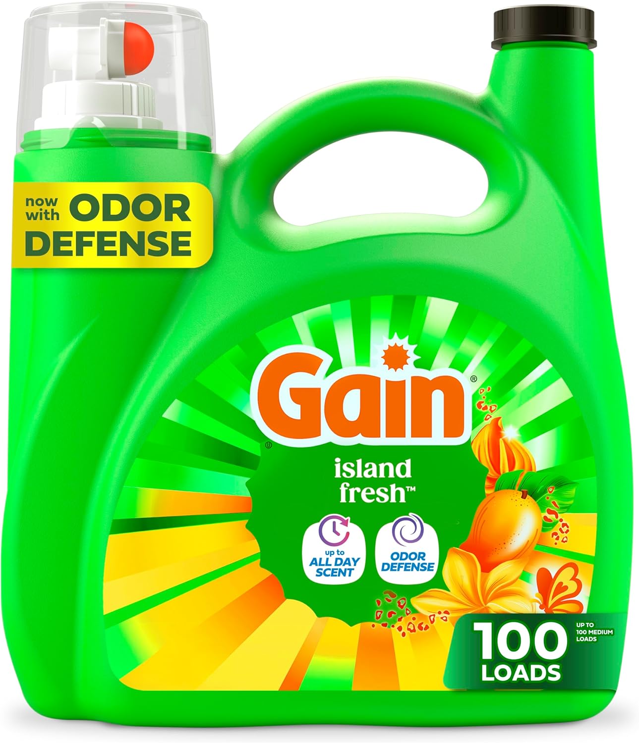 Gain-Liquid-Laundry-Detergent,-Now-with-Odor-Defense,-Island-Fresh-Scent,-132-1525