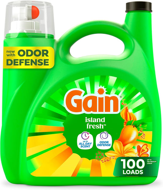 Gain-Liquid-Laundry-Detergent,-Now-with-Odor-Defense,-Island-Fresh-Scent,-132-1525