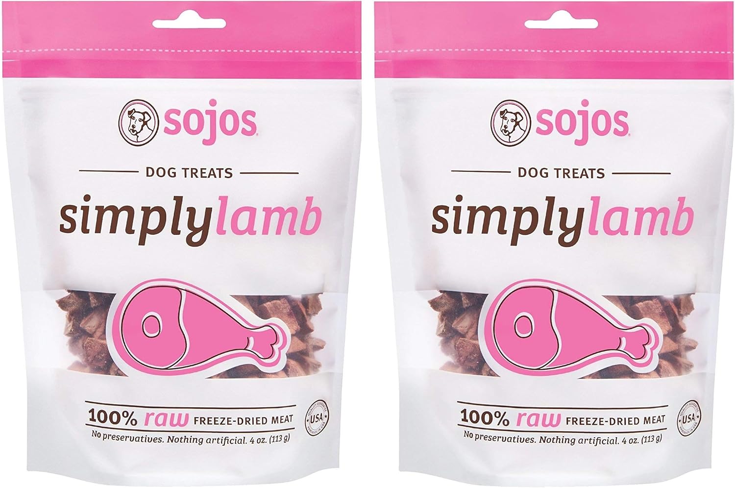 Sojos-Simply-Lamb-Raw-Freeze-Dried-Grain-Free-Dog-Treats,-4-Ounce-each-of-459