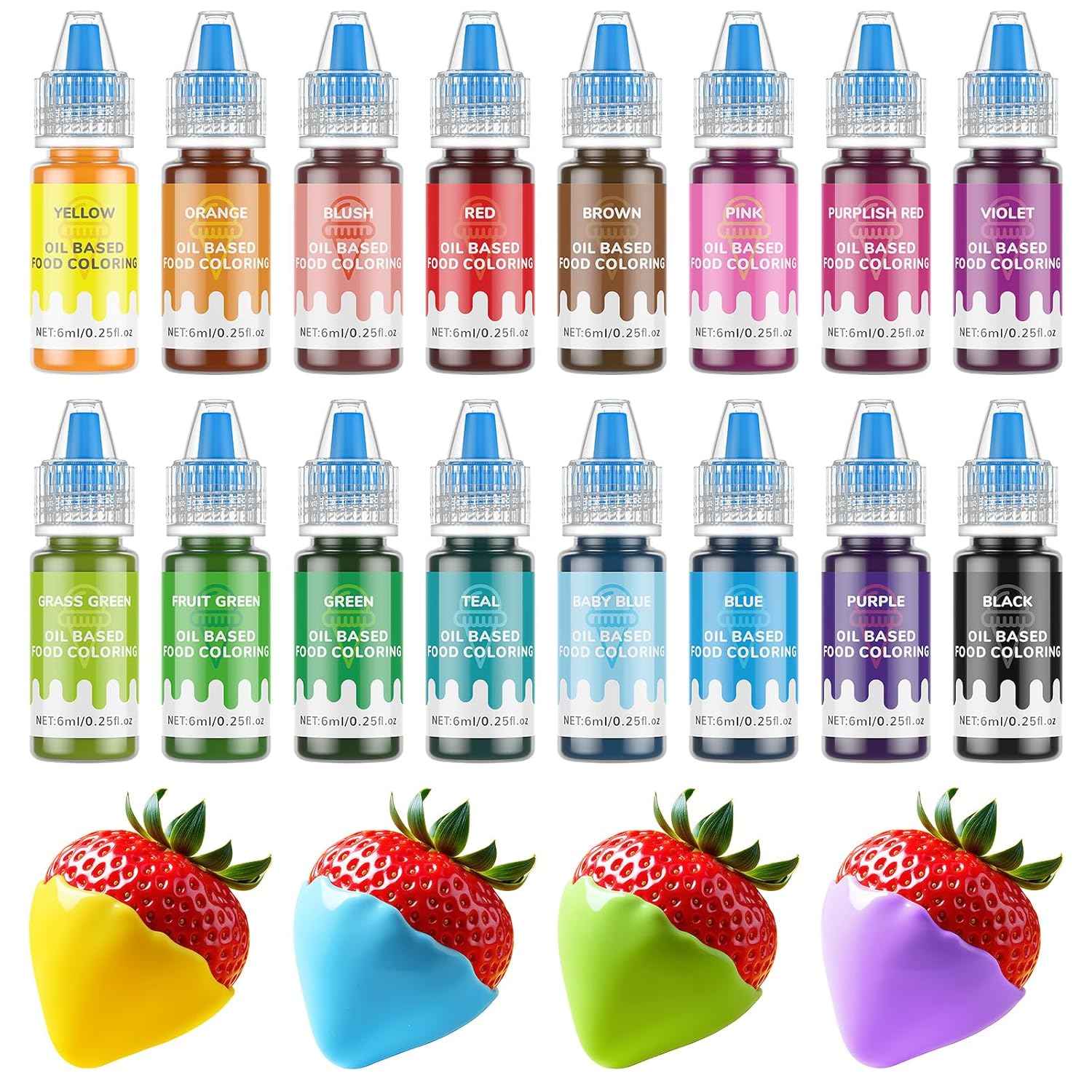 Oil-Based-Food-Coloring-for-Chocolate---16-Colors-Oils-Dye-Set-Flavorless-Food-Vibrant-2216